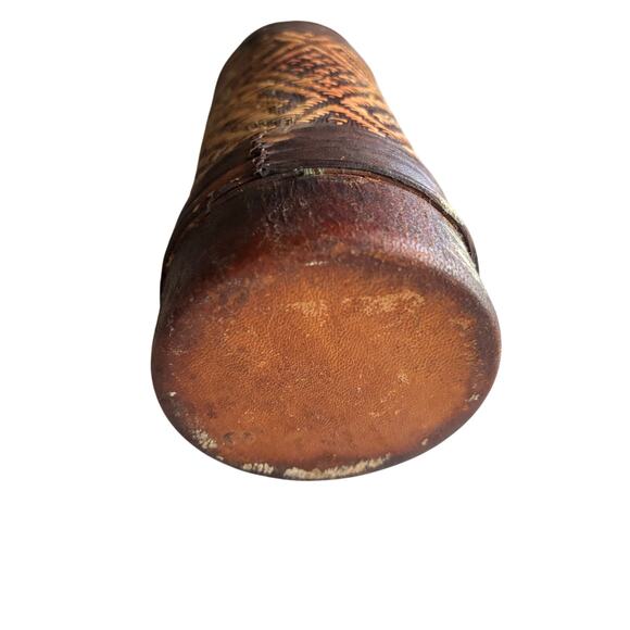 Vintage Tribal Woven Bottle Container | Handmade Ethnic Decor - Picture 5 of 5